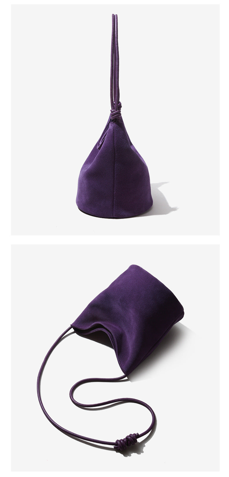 In Stock European and American Suede Underarm Bag for Women New Simple Casual Retro Matte Single Shoulder Crossbody Tote Bucket Bag