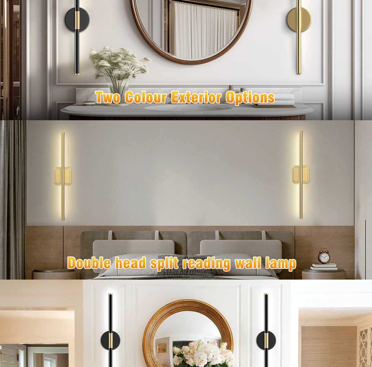 Dual-Head Detachable Wall Lamp No Wiring Required Wall Lamp Reading Wall Lamp Dimmable Wall Lamp Indoor Wall Lamp Magnetic Wall Lamp