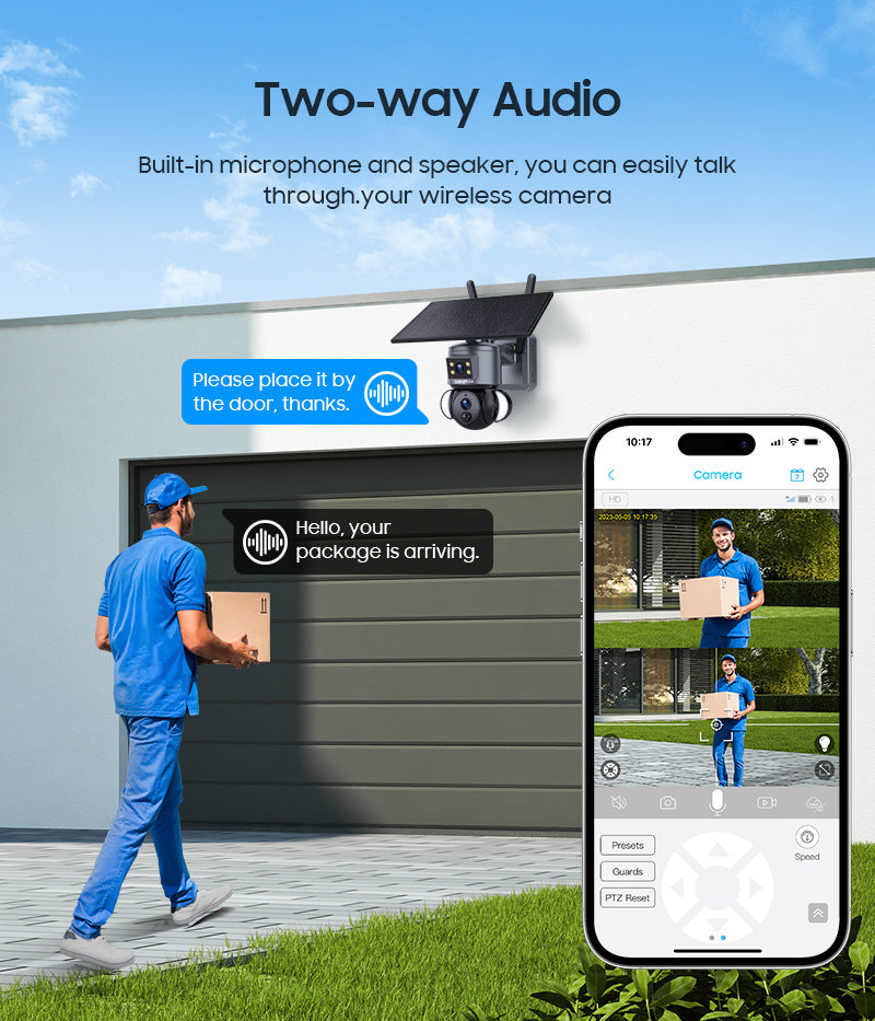 Exclusive Supply AOV Low Power Consumption All Day Recording Surveillance4G Hd600MP Solar-powered Gun Ball Linked Camera
