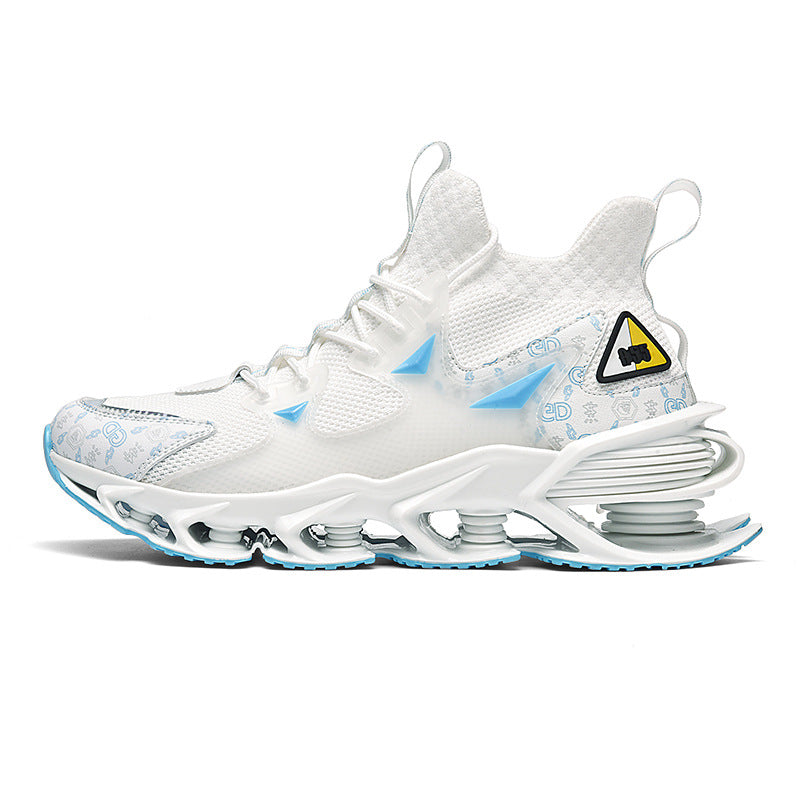 Fashion Blade Men's Shoes Mesh Breathable Sports Casual Running Shoes Men's Shock Absorption Anti-Slip Height Increasing Dad Trendy Shoes