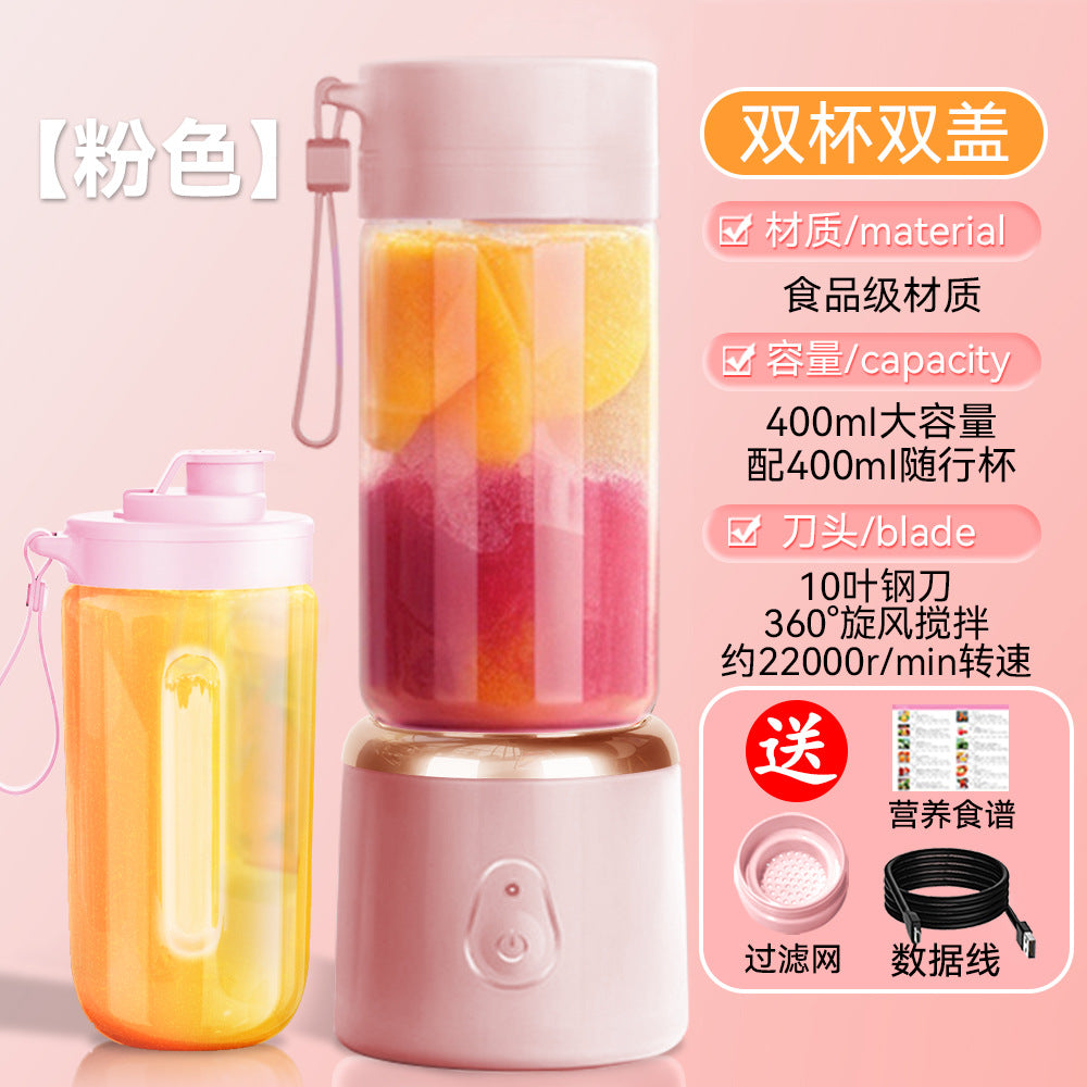 Portable juicer for home use, small ice crusher USB Rechargeable Juicing Cup Multifunctional Electric Juicer Juice Cup