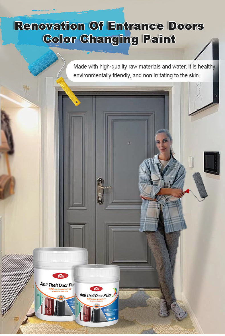 Anti-theft Iron Door Paint Metal Aluminum Alloy Iron Door and Window Renovation Color Change Rust-Proof Water-Based Paint Latex Paint