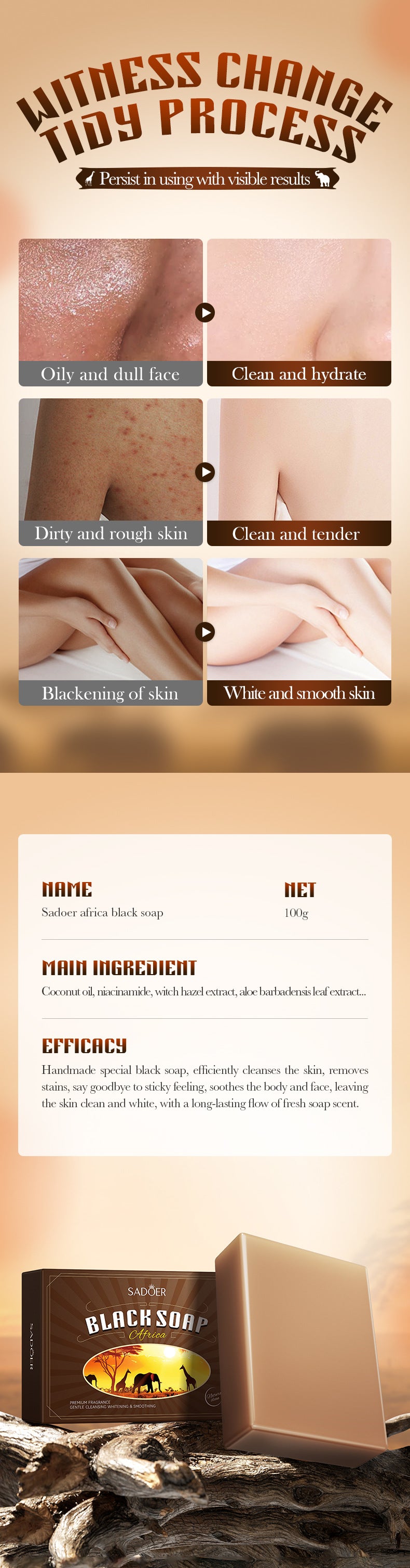 African Handmade Essential Oil Soap100g Deep Cleansing Body Handmade Soap Export Manufacturer Wholesale