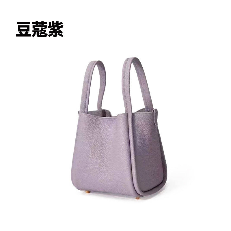 Medium Size Basket Series Women's Bag Top Layer Cowhide Fashion Women's Bag Large Capacity Shoulder Bag Crossbody Handbag Bucket Bag