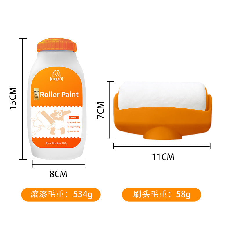 Orange Wall Large Roller Brush Repair Paint Water-Based Odorless Latex Paint Graffiti Cover Wall Roller Paint