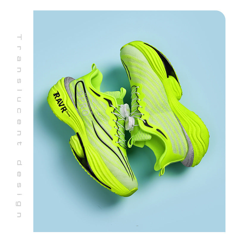 2025Autumn Winter New Double Mesh Comfortable Knob Buckle Sports Shoes Parent-Child Super Soft Sole Carbon Plate Wear-Resistant Running