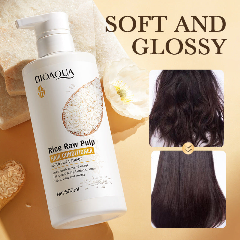 Rice Puree Hair Conditioner500mlBIOAOUA Repair Smooth Improve Frizz Cross-Border Wholesale