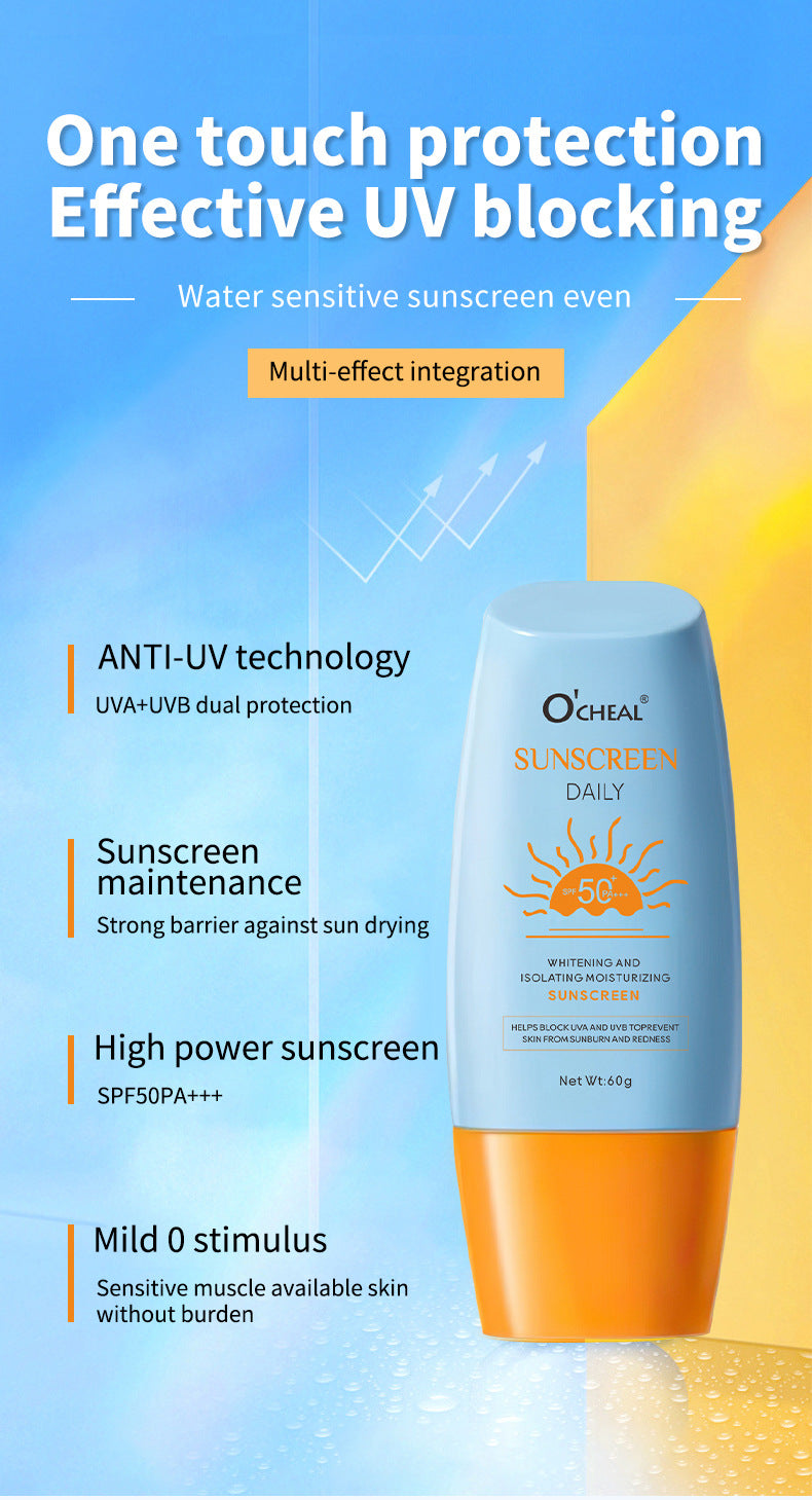 Whitening Sunscreen Cream Hot Sale on Thai E-commerce SPF50+No Makeup Moisturizing Cream60g Daily Beauty Makeup