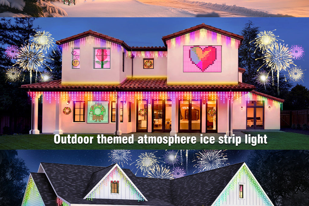 Bluetooth Icicle String Lights Icicle Lights Outdoor Eave Lights Waterfall Eave Lights Waterproof Eave Lights led Atmosphere Light String