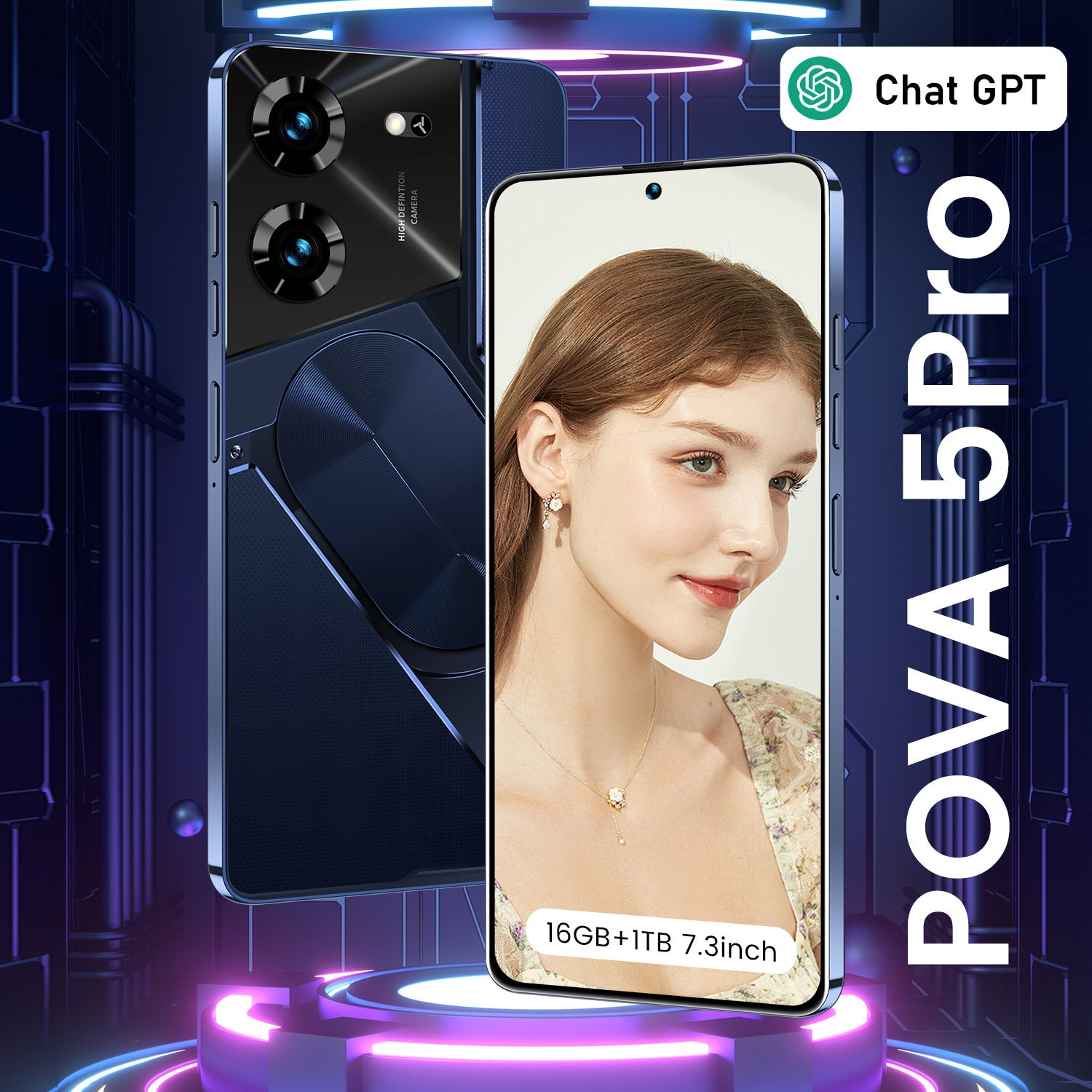 Brand new phone Pova5Pro Super Large Screen16+1T Android Smartphone Source Factory Price