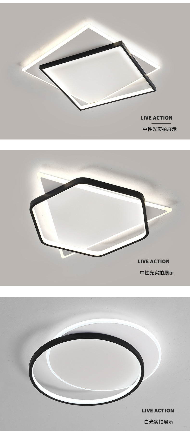 Nordic Living Room Lamp Rectangular Household Elegant Ceiling Lamp led Master Bedroom Lamp Iron Art Room Lamp Zhongshan Lighting