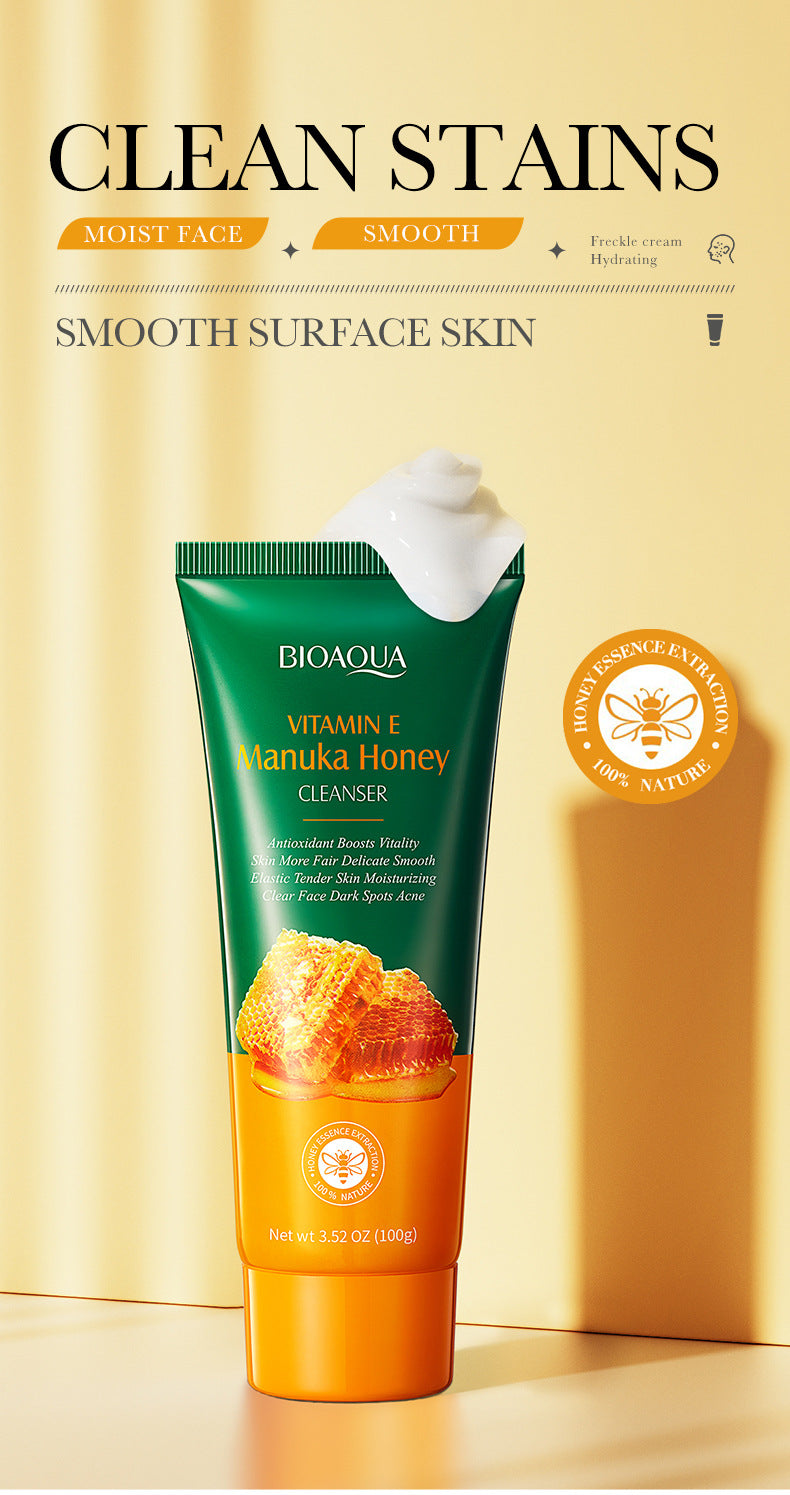 Honey Facial Cleanser100gBIOAOUA Vitamin E Deep Cleansing Facial Cleanser Cross-Border Foreign Trade Wholesale