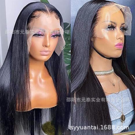 13x4 Lace Front Wigs Long Straight  Black Synthetic Wigs