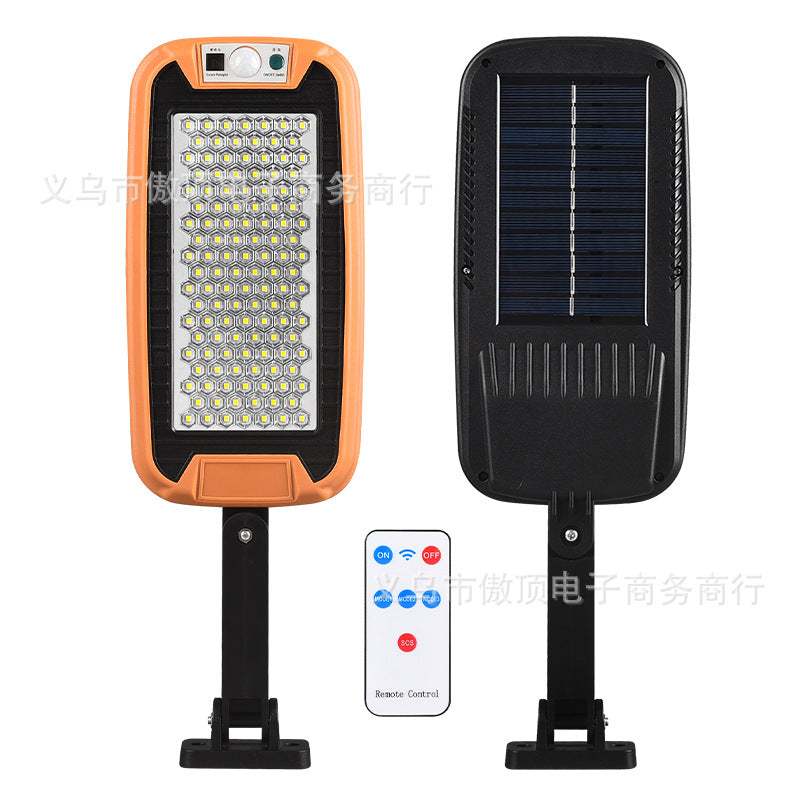 New Solar Light Outdoor Human Body Induction Light with Remote Control Wall Light Waterproof Garden Light LED Garage Light Street Light