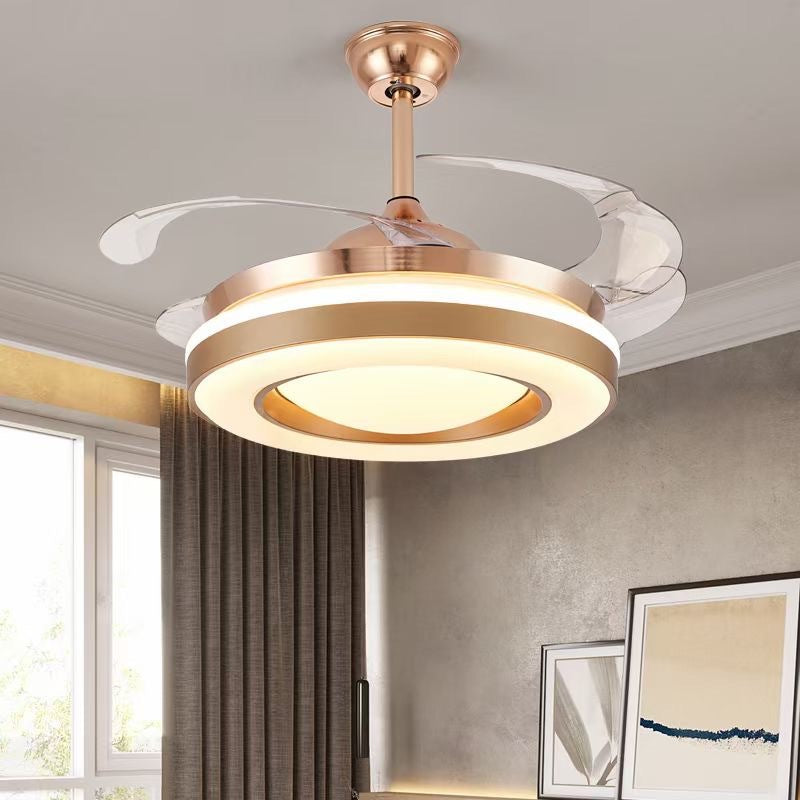 Invisible Fan Light for Home Bedroom Living Room Silent Variable Frequency Electric Fan Light Modern Simple Dining Room Ceiling Fan Light Wholesale