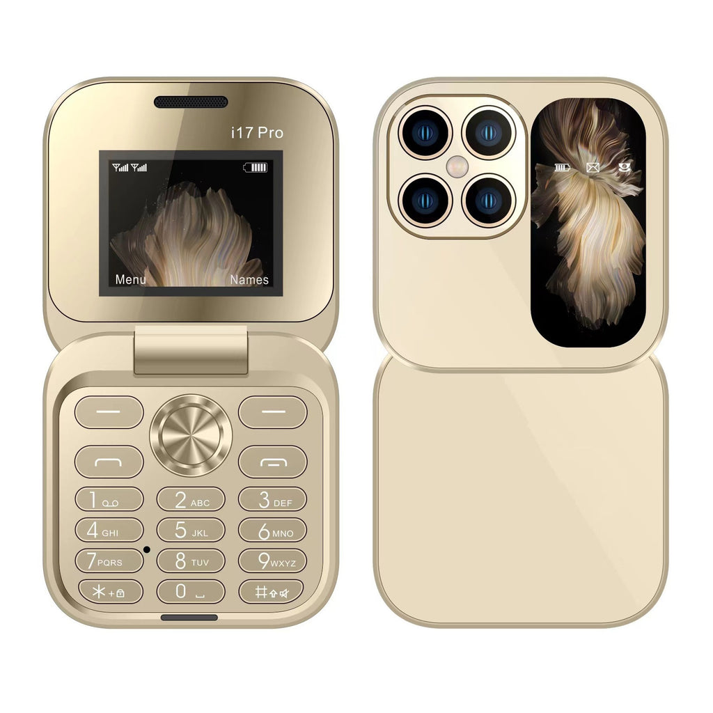 Hot Selling Exquisite Appearance Mini Folding Feature Phone Flip Cover Elderly Button Phone Pocket Phone