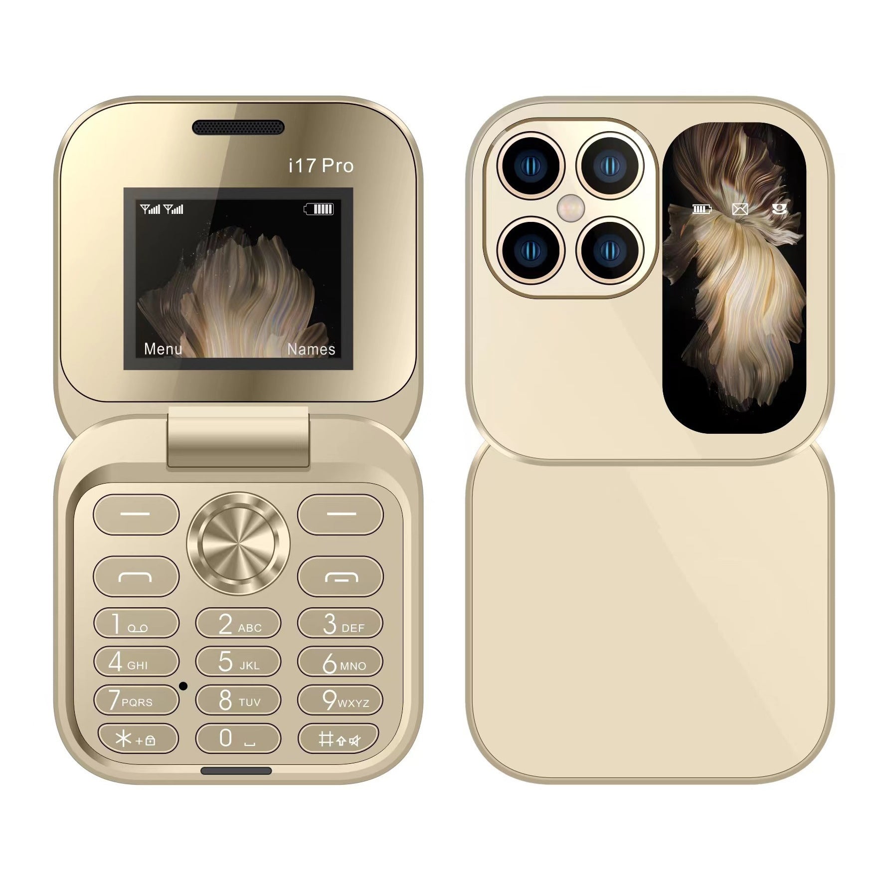 Hot Selling Exquisite Appearance Mini Folding Feature Phone Flip Cover Elderly Button Phone Pocket Phone