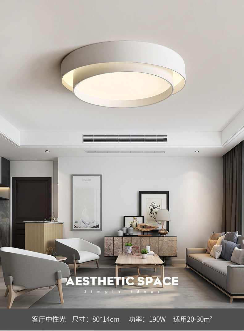 Nordic Bedroom Lamp Round Modern Simple Room Lamp Creative Living Room Lamp Home Elegant Iron Art led Ceiling Lamp