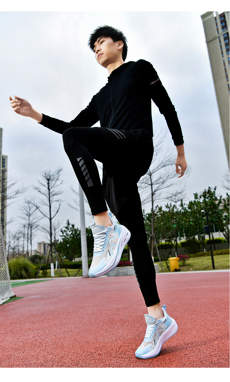 Summer Professional Marathon Soft Sole Mesh Breathable Sports Shoes Thin Running Shoes Men's Racing Long Distance Sports Shoes