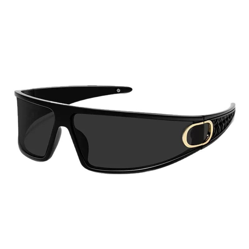 New One-Piece Headband Sunglasses for Women Outdoor UV Protection Sun Glasses High-End Trendy European and American Style Hair Accessories