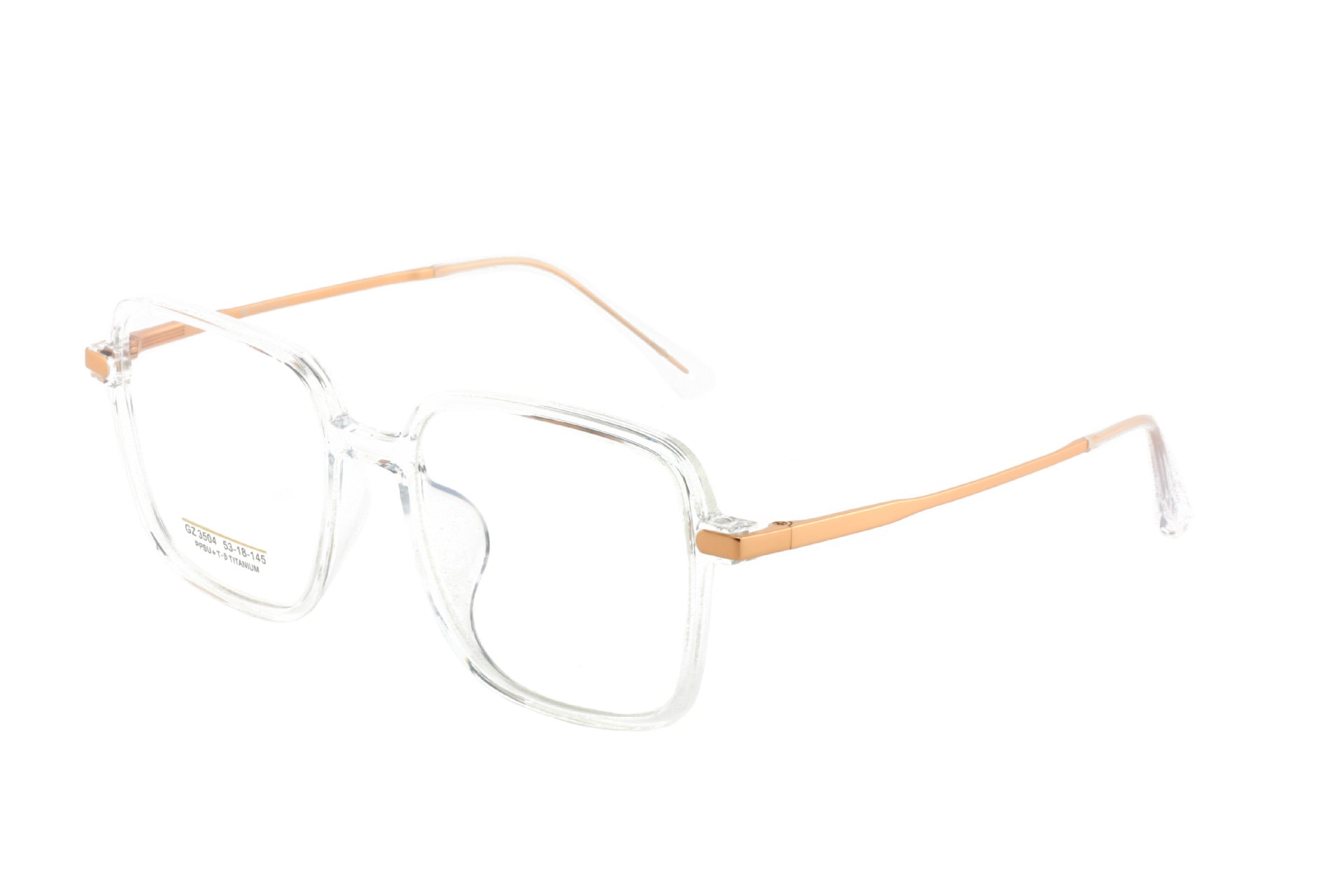 Men's and Women's Half Titanium Eyeglass Frames Polygonal Internet Celebrity Frames Natural Look Fashionable Lightweight Thin Frame
