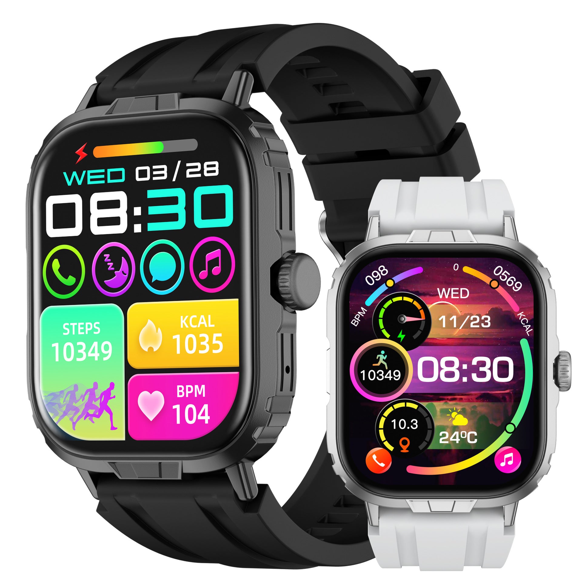 M106Smart Watch2.01inch Bluetooth Call True Heart Rate Pedometer Sleep Depth Waterproof Three-Proof Sports