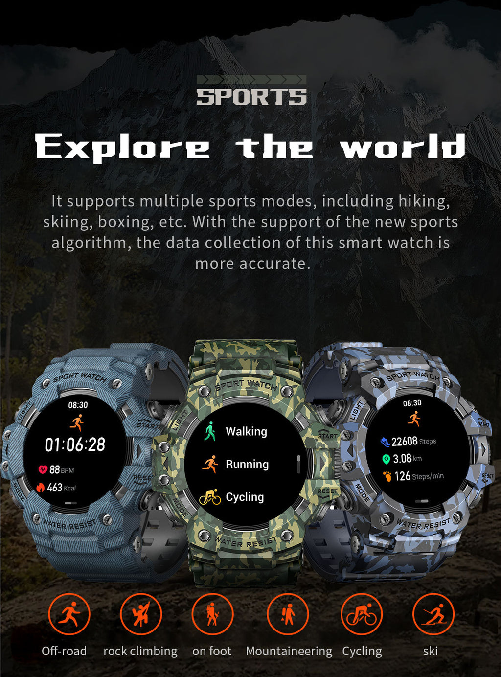 LC21Smart Watch Bluetooth Call True Heart Rate Step Sleep Compass Deep Waterproof Mechanical Style Sports