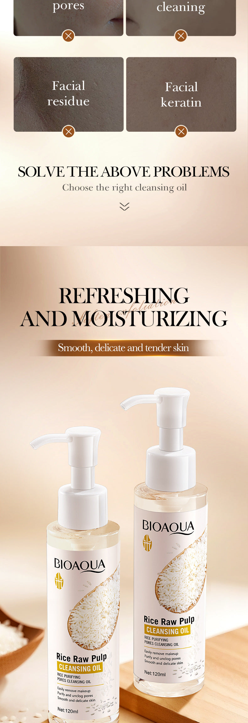 BIOAOUA Rice Puree Pore Clearing Cleansing Oil Makeup Remover Oil  Wholesale
