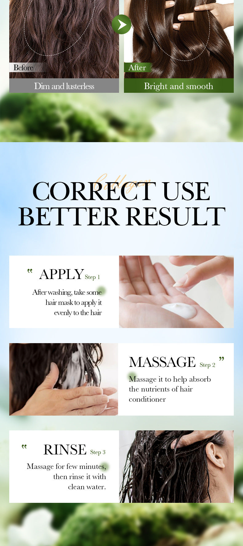 Collagen Smooth Hair Mask SADOER Nourishing and Smooth Hair Conditioner Cross-Border Wholesale