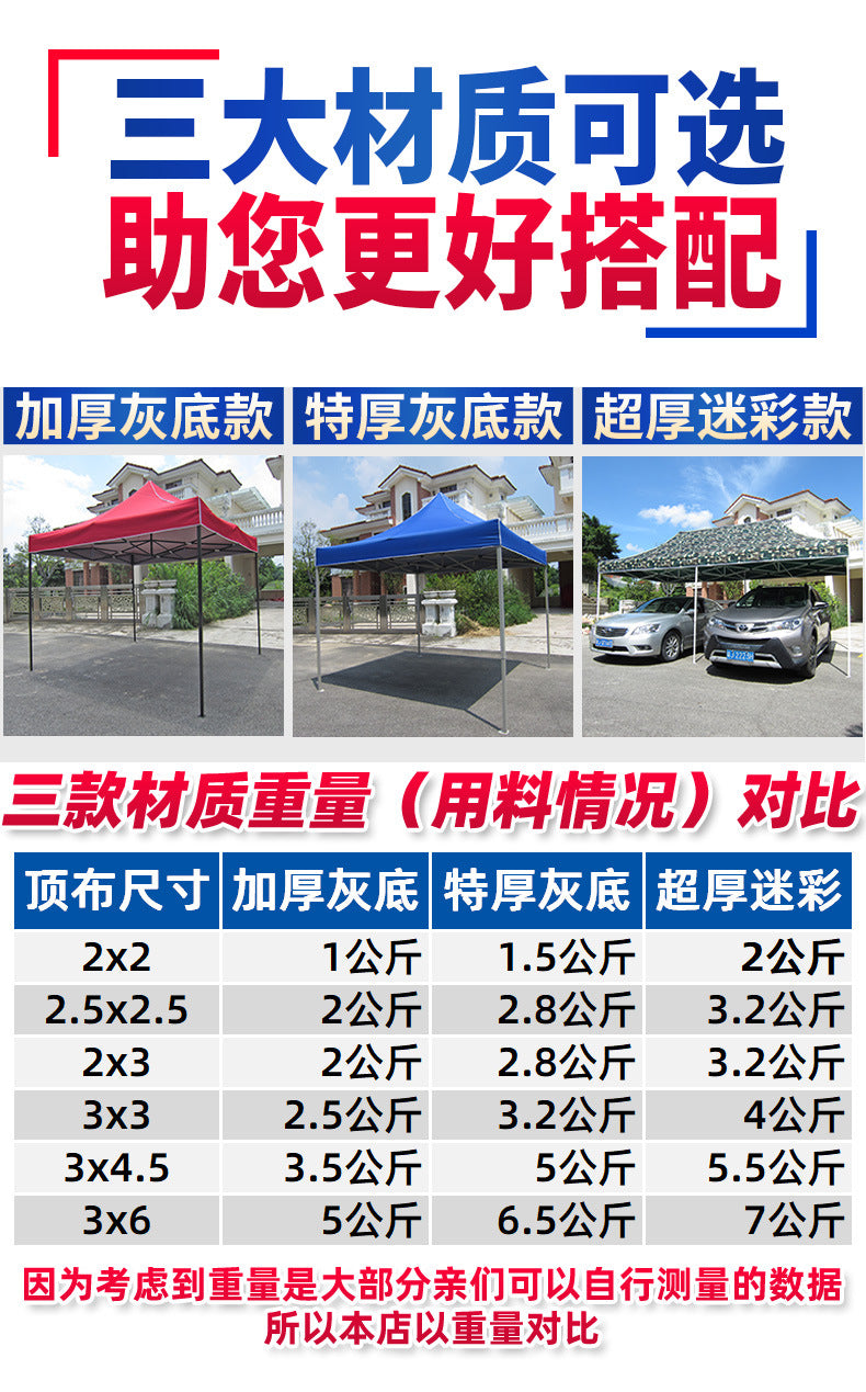 Outdoor Khaki Sunshade Canopy Fabric Advertising Tent Foldable Printed Retractable Thickened Extra Thick Square Umbrella Fabric Rainproof