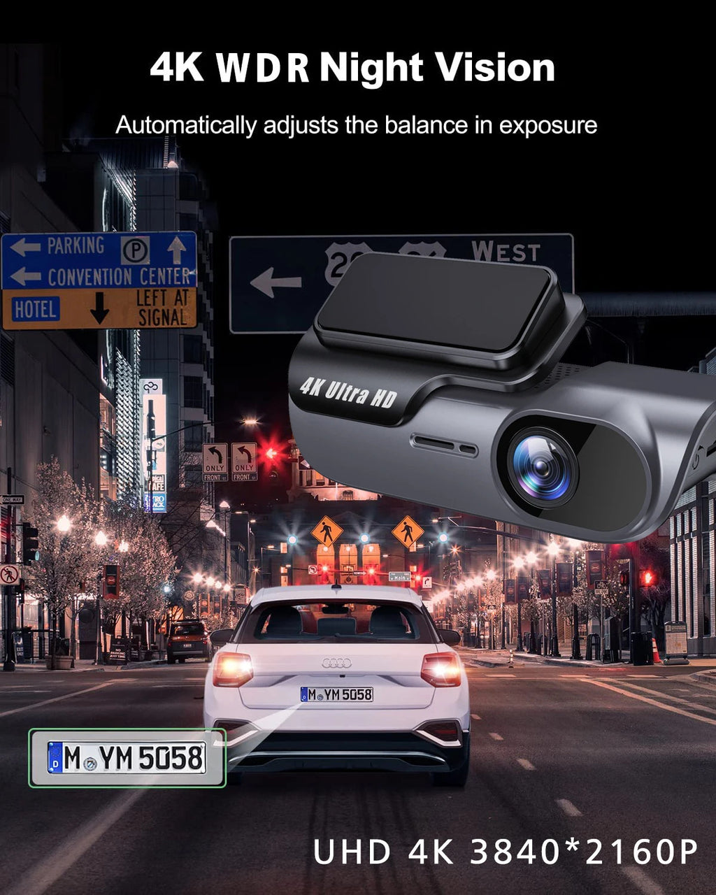 K05New4K Driving Recorder Mobile Phone Interconnection WIFI HD Night Vision Installation-Free Car Recorder