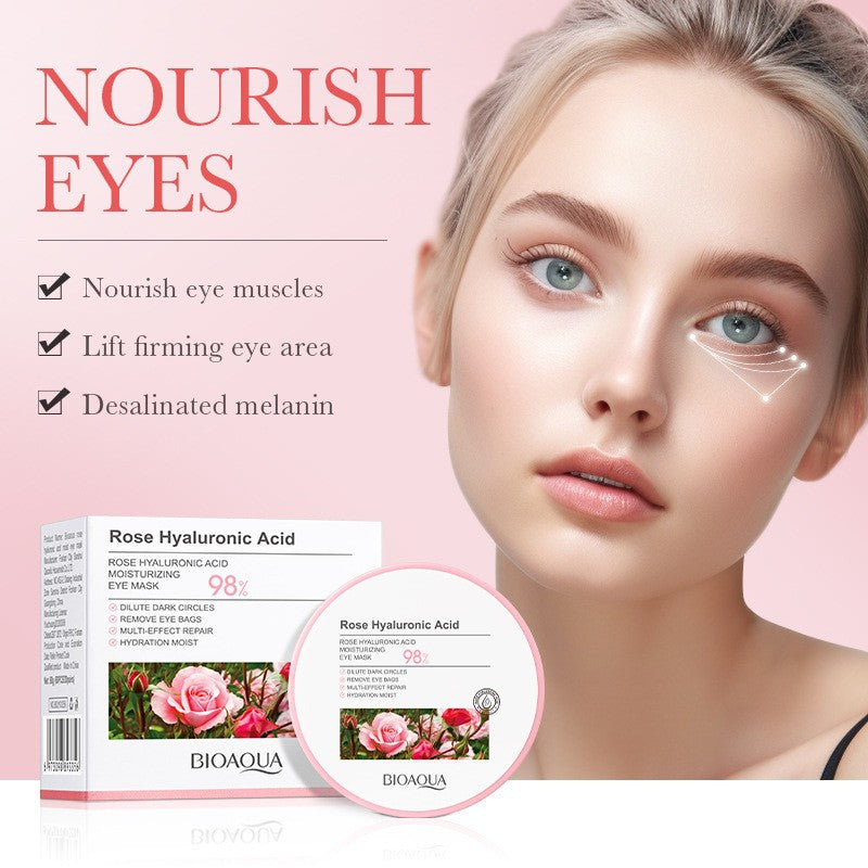 foreign trade BIOAOUA Rose Hyaluronic Acid Moisturizing Eye Mask Hydrating and Moisturizing Eye Mask Wholesale
