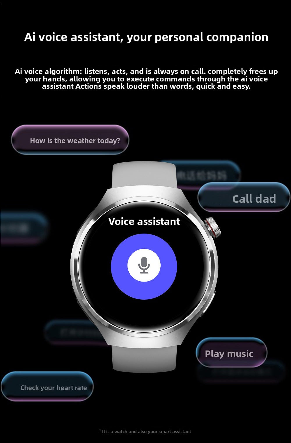 DK56Smart Watch1.52inch Bluetooth Call True Heart Rate Pedometer Sleep Monitoring Hidden Earphones Sports