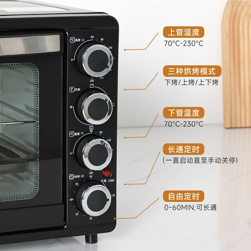 32L Electric Oven Household Mini Multi-Functional Baking Pizza Cake Multi-Functional Large Capacity Oven Roast Chicken