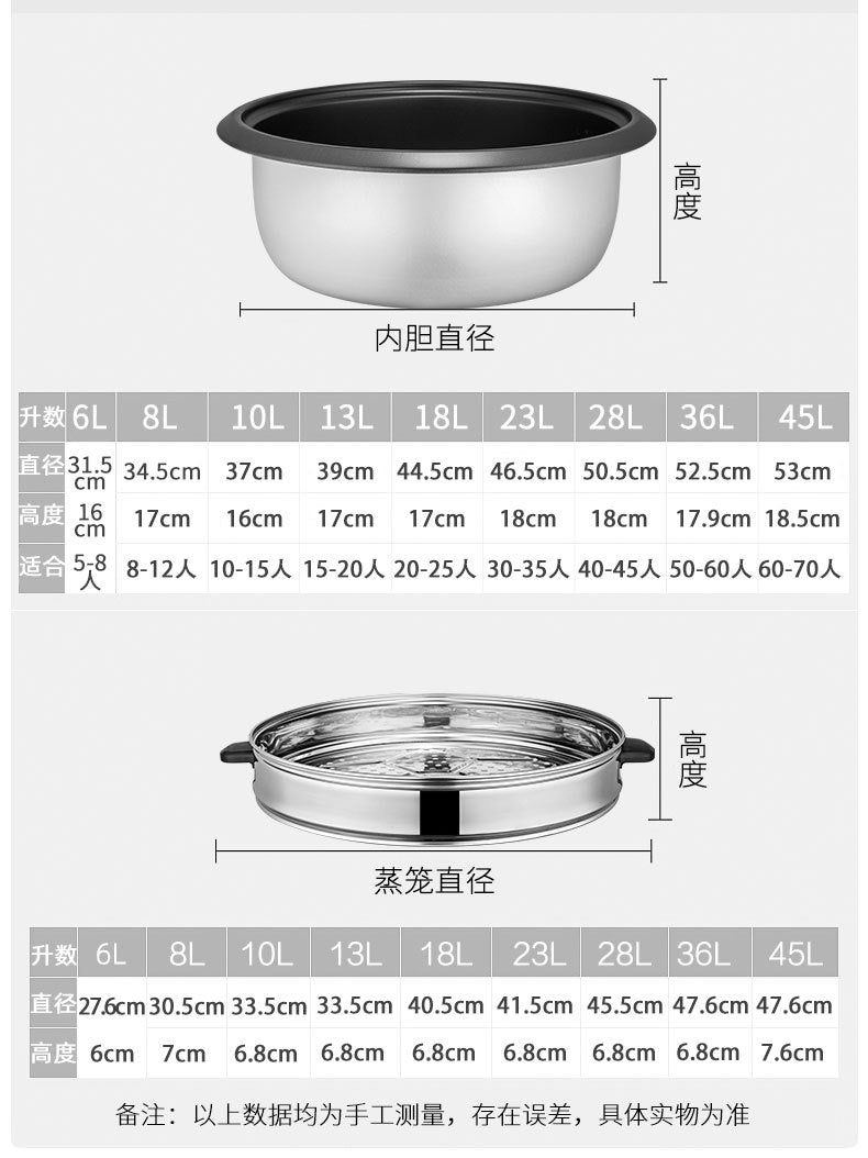 Dropshipping Genuine Extra Large Capacity Rice Cooker6L-45L Canteen Commercial Rice Cooker8L10L Rice Cooker