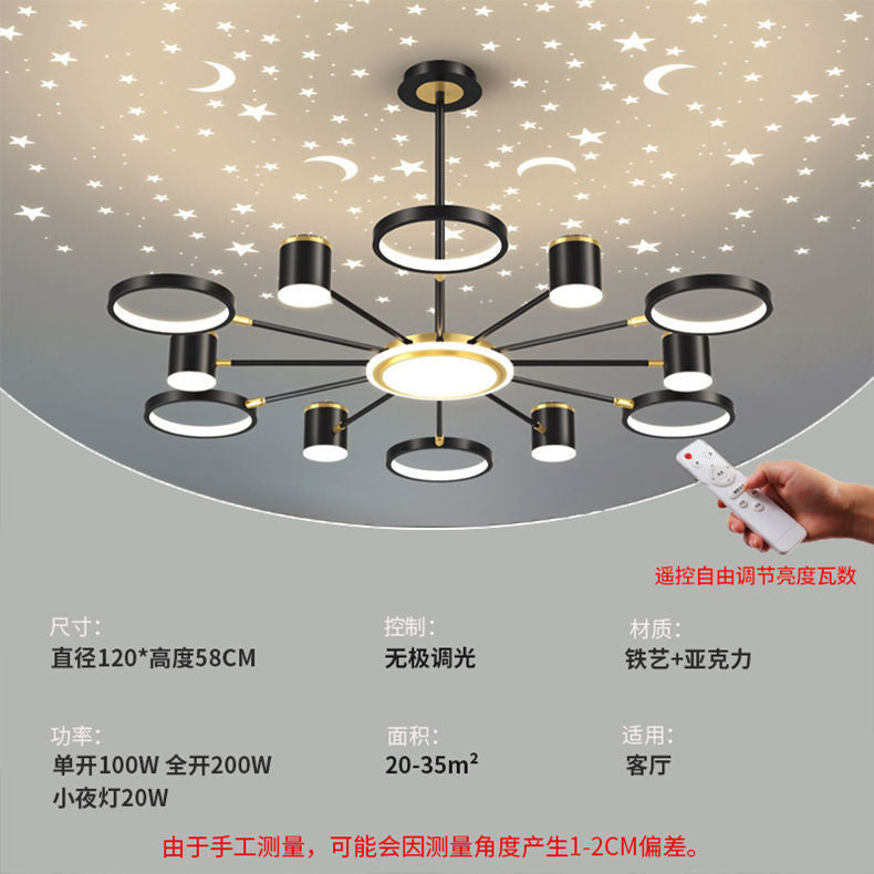 2025Modern Minimalist New Pendant Light Living Room Light Internet Celebrity Light Luxury Nordic Bedroom Hall Starry Sky Lighting Set