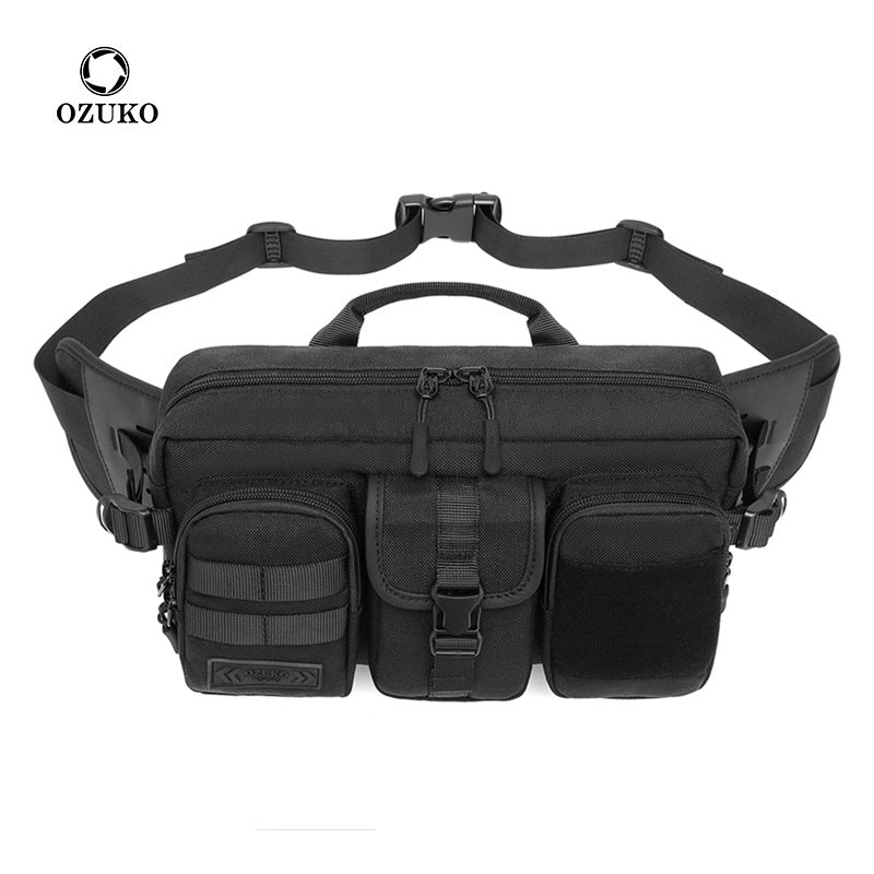 OZUKO Tactical Waist Bag Men's Multifunctional Crossbody Bag Waterproof Outdoor Large Capacity Sports Portable Men's Bag
