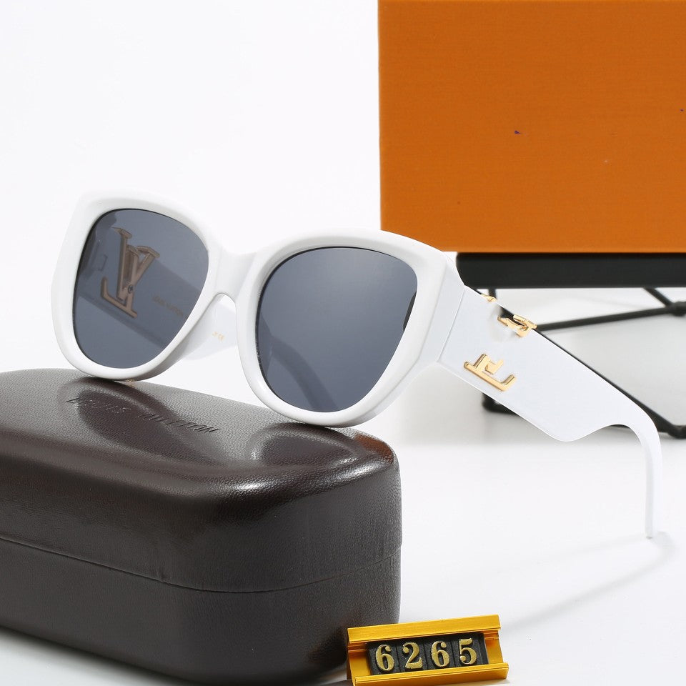 Purchasing Agent Level Lujia Sunglasses6265Fashionable Personality Large Frame Cat Eye Black Sunglasses UV Protection