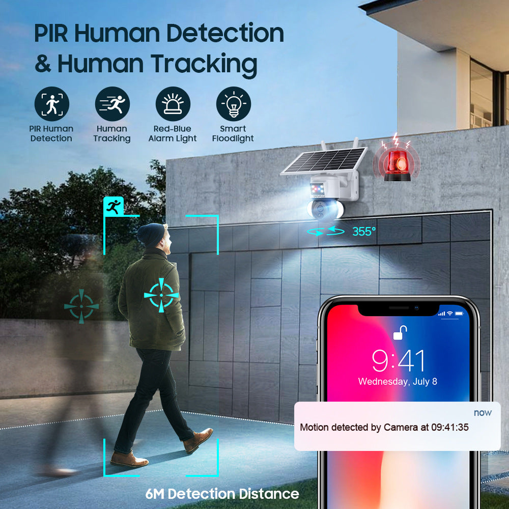 Factory direct sales solar low-power garden camera outdoor alarm surveillance camera40010,000 Pixels