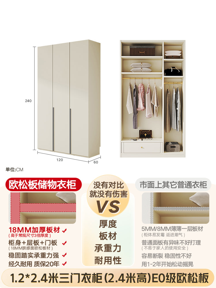 Custom Solid Wood Door-to-Ceiling Wardrobe2024Bestselling Home Bedroom E0Grade European Pine Board Storage Cabinet Furniture