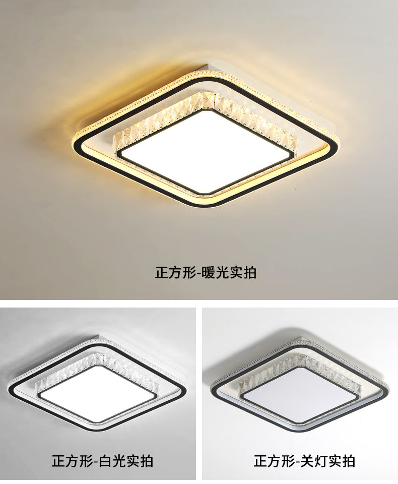 Wholesale Large Living Room Lamp2025New Year's Light Luxury Crystal led Ceiling lamp simple modern elegant bedroom lighting fixture