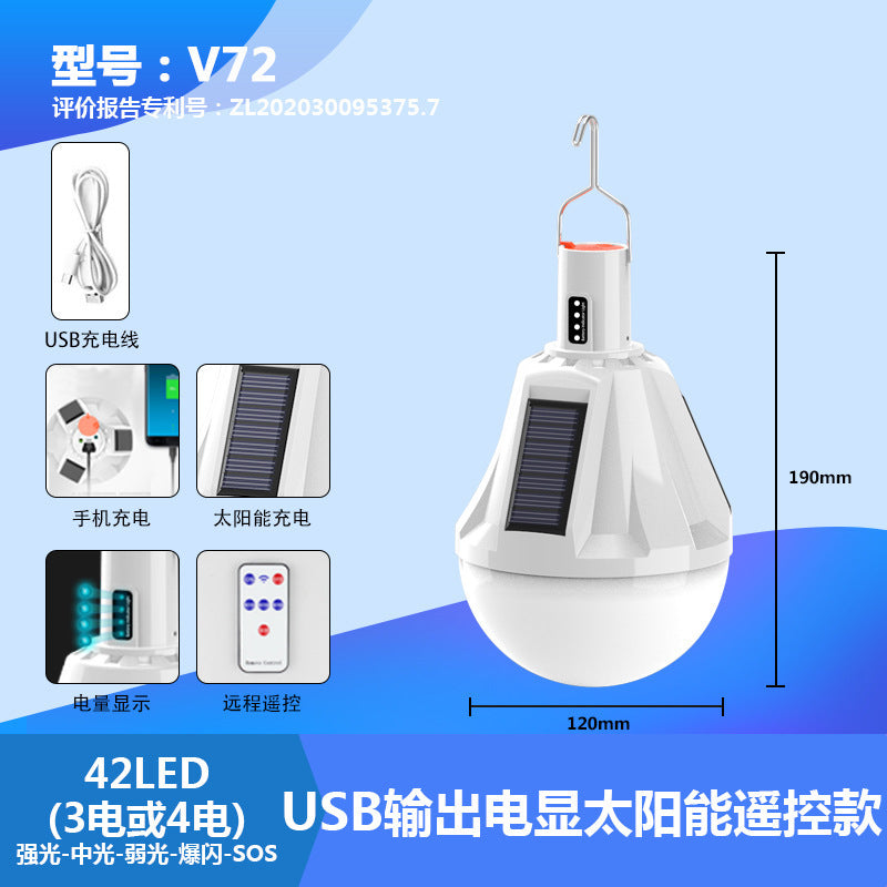 New tent light solar rechargeable bulb light for outdoor camping LED Tent light Portable Emergency Light
