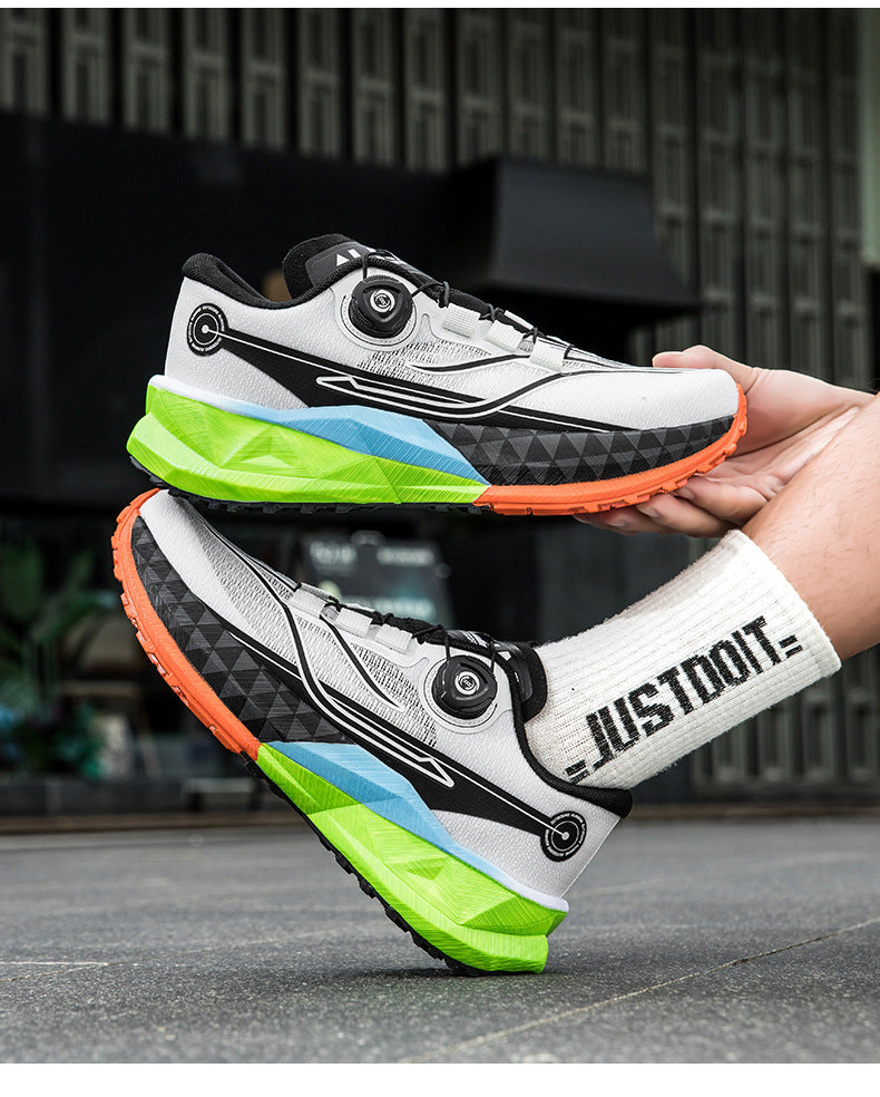 Full Palm Carbon Plate Sports Running Shoes Double Layer Popcorn Outdoor Trail Running Shoes Marathon Men's and Women's Shoes