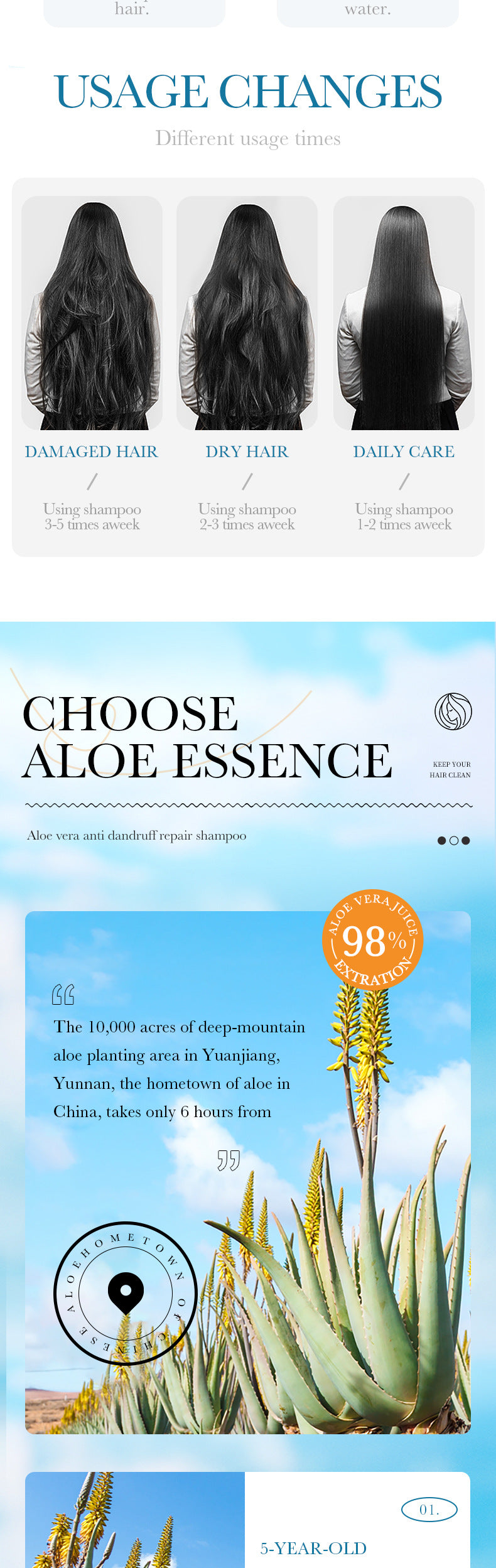 Aloe Vera Shampoo SADOER Smooth and Refreshing Portable Shampoo Sachets Cross-Border Wholesale