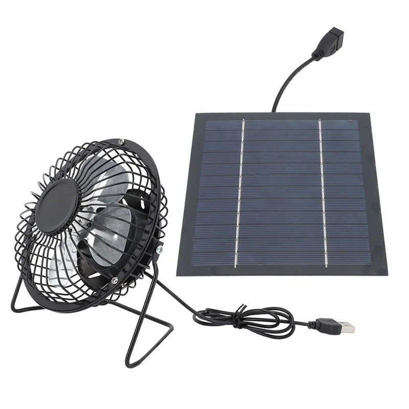 Exclusive Solar Panel Powered 4inch DC Fan Outdoor Waterproof Cooling Multi-scenario Universal 5V Adapter