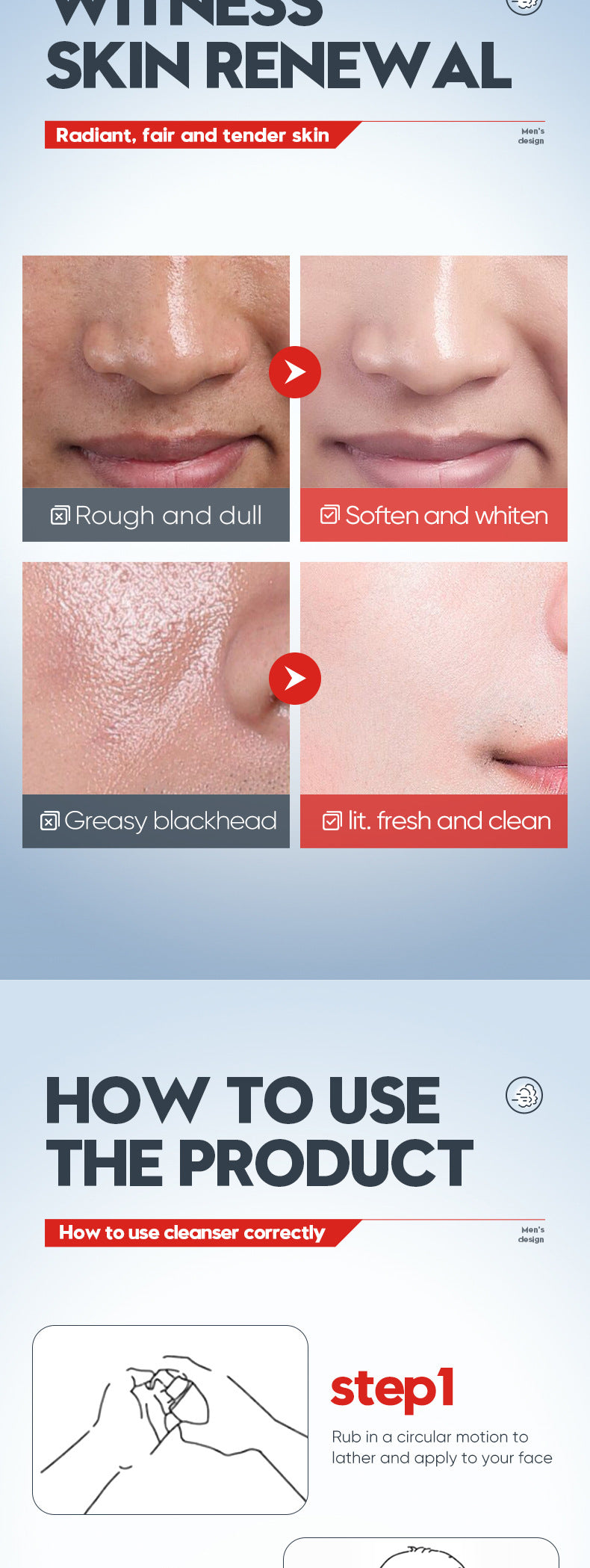 BIOAOUA Men's Oil Control Moisturizing Cleanser Cleansing facial cleanser  foreign trade wholesale