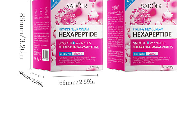 Six Peptide Neck Cream50g SADOER Tightening, Hydrating, Skin Rejuvenation, Fine Line Tightening, Cross-Border Wholesale