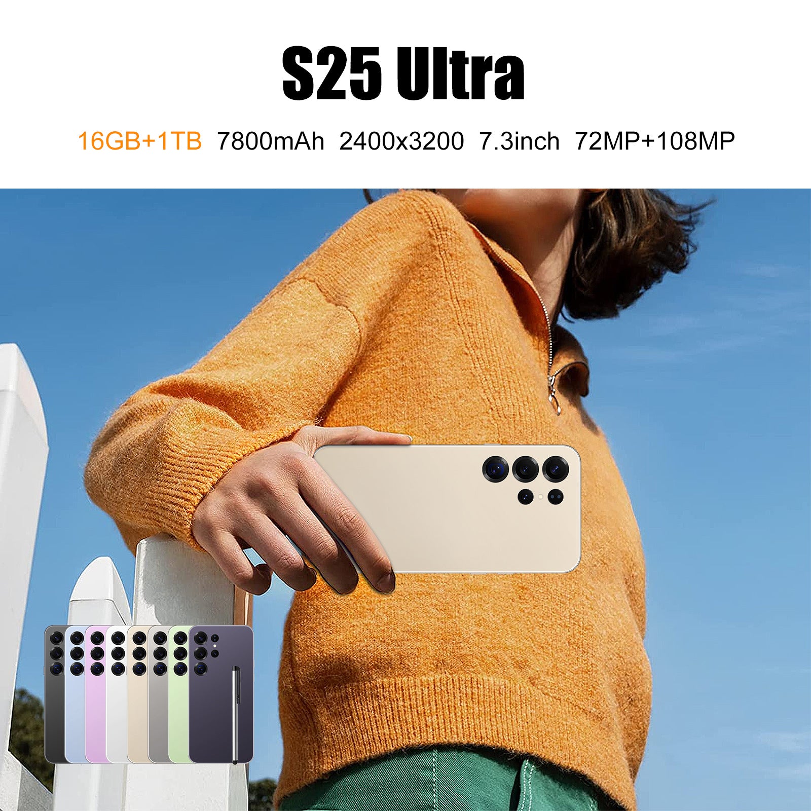 S25 Ultra Mobile Phone External Pen Large Screen Android15New Hot-Selling Bestseller5G Smartphone