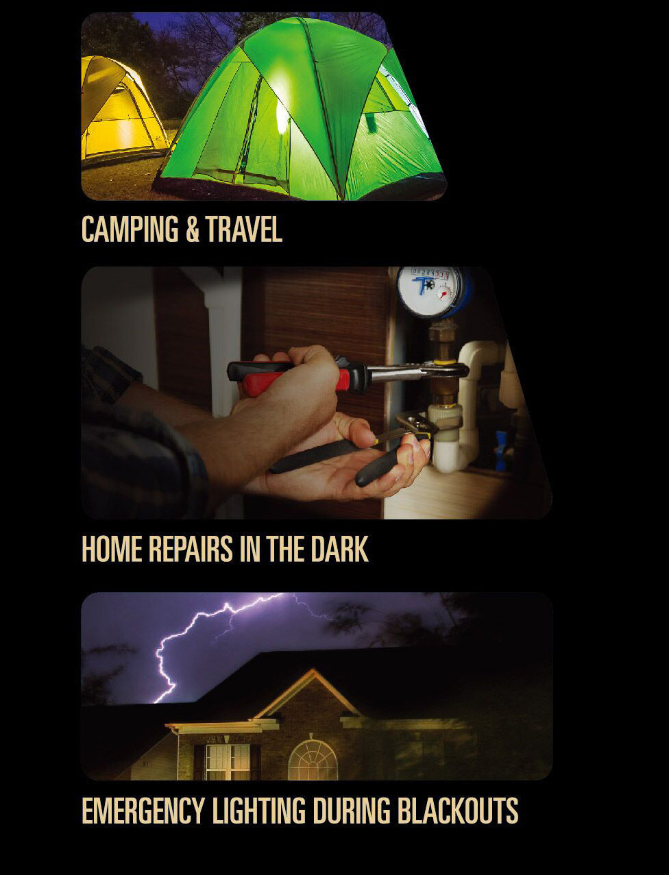 New model with magnetic hook at the end COB Tent Light Multifunctional Camping Light Camping Light Emergency Horse Lantern
