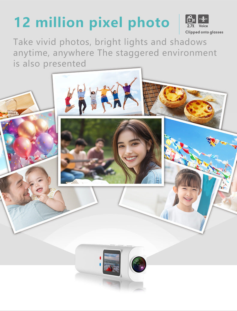 New2K HD Eyewear Head-Mounted Recorder Video Device Portable Life Camera Outdoor Sports Camera